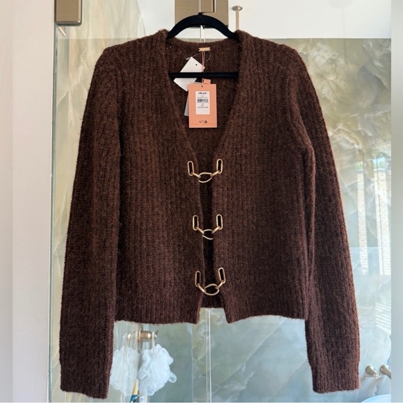 Cult Gaia Adel Knit Cardigan in Java - Picture 3 of 3